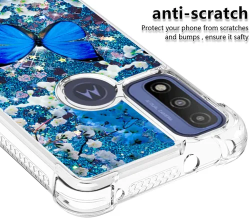 Miniatura 4 de Funda para Moto G Play 2023, Moto G Pure/G Power 2022 con protector de pantalla, para mujeres y niñas, con purpurina líquida, flotante, linda funda