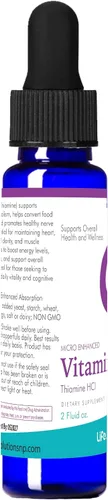 Miniatura 6 de Life Solutions Gotero de vitamina B1 de 2 onzas, suplemento de tiamina B1, vitaminas B1 esenciales para aumentar la energía y apoyar el sistema