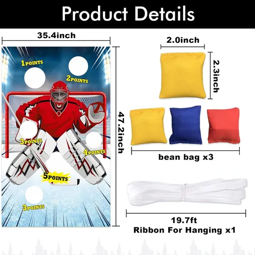 Miniatura 2 de Decoración de juegos de hockey sobre hielo, bandera, telón de fondo, decoración temática para fanáticos de interiores y exteriores, accesorios