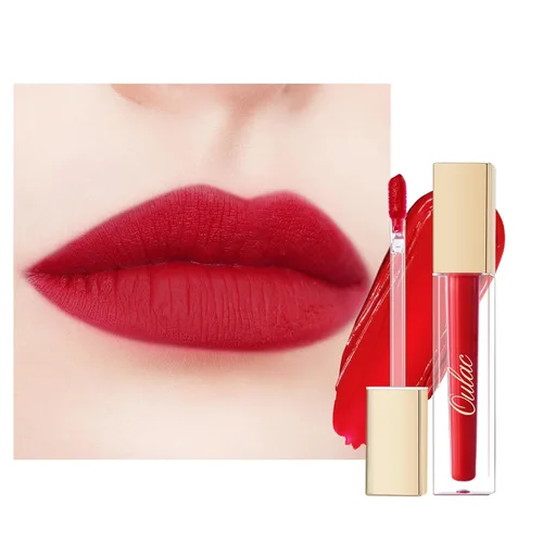 Miniatura 31 de Oulac Lápiz labial rojo líquido mate para mujer, lápiz labial de larga duración, impermeable, sin transferencia, fórmula cremosa de alta 【M08 1000