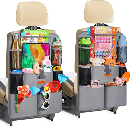 Miniatura 9 de SURDOCA Organizadores y almacenamiento de automóvil, organizador de asiento de automóvil mejorado con soporte para tableta de pantalla táctil de 11