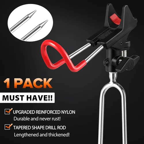 Miniatura 2 de Plusinno Soportes para cañas de pescar - Equipo actualizado de soporte para caña de pescar ajustable a 360 grados para orilla, playa, regalo