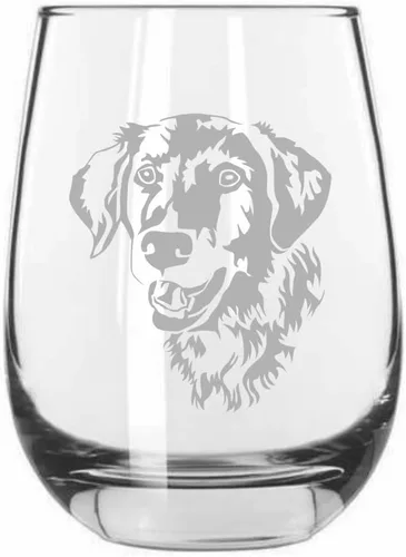 Miniatura 437 de Sakhalin Husky Dog - Copa de vino grabada personalizada de 15.25 onzas sin tallo