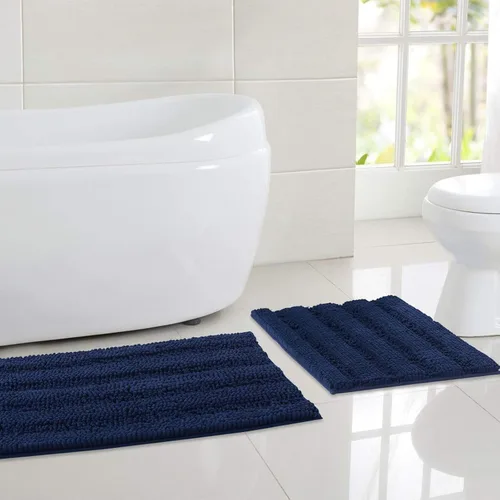 Miniatura 53 de NICETOWN Tapete negro para baño, antideslizante, suave, absorbente de agua, tapete de bajo perfil para entrada, tapete para vestíbulo, puerta