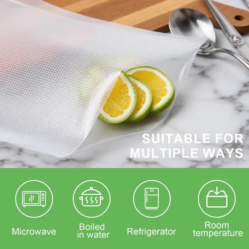 Miniatura 3 de Bolsas selladoras de 300 pintas de 8 x 12 pulgadas, sin BPA y resistentes, bolsa selladora al vacío de alimentos texturizada de grado comercial