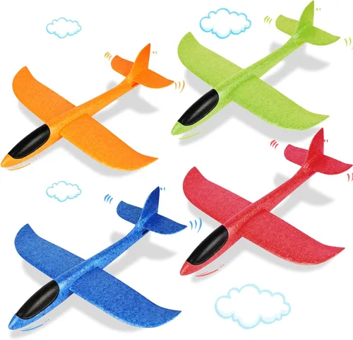 Miniatura 9 de VCOSTORE Paquete de 2 aviones de espuma de catapulta para niños, aviones planeadores de espuma de 13.3 pulgadas, aviones de espuma de poliestireno