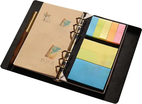 Miniatura 13 de Cuaderno de carpeta de cuero, 8.5 x 11 pulgadas (negro, A5-no personalizado)