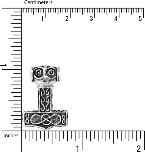 Miniatura 3 de WithLoveSilver - Colgante de plata de ley 925 con amuleto vikingo celta martillo de Thor Mjolnir, Plata esterlina