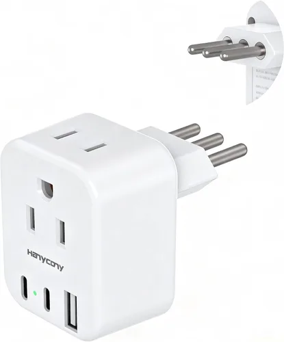 Miniatura 17 de Adaptador de enchufe de viaje europeo USB C, adaptador de enchufe internacional HANYCONY de EE. UU. a Europa, enchufe de 2 tomas, 3 puertos USB