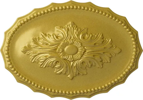 Miniatura 54 de Ekena Millwork CM16OX Medallón de techo Oxford, 16 7/8" W x 11 3/4" H x 1 1/2" P, imprimado en fábrica Imprimación de fábrica.