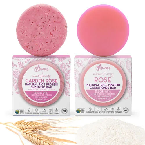Miniatura 13 de Champú y acondicionador de agua con proteína de arroz sólido - Barras de champú y acondicionador para el cabello con todos los aceites esenciales