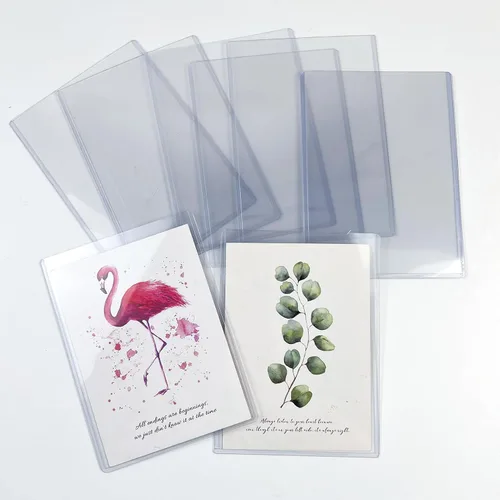 Miniatura 7 de Rainmae Paquete de 40 protectores rígidos de impresión de 5 x 7 pulgadas, protectores de hojas de plástico duro impermeables transparentes, fundas 5