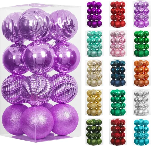 Miniatura 63 de XmasExp - Juego de 24 adornos de bola de Navidad mini irrompibles, adornos para árbol de Navidad, bolas de árbol de Navidad de 30 mm/1.18 pulgadas