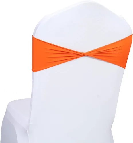 Miniatura 10 de MDS Paquete de 100 bandas de elastano para silla, bandas lisas sin hebilla, reutilizables, elásticas, para decoración de bodas, recepciones, Azul