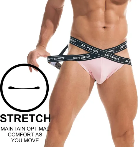 Miniatura 73 de SKYSPER Jock Strap Athletic Supporter para hombres Sexy Jockstrap Ropa interior masculina