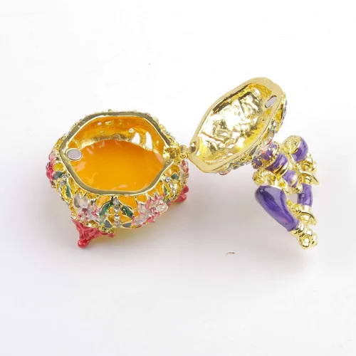 Miniatura 17 de SEVENBEES Figuras de teléfono turquesa, caja esmaltada con bisagras con cristales rosados, joyeros decorativos, coleccionables, regalos para niñas