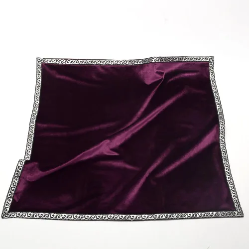 Miniatura 6 de BLESSUME Paño de mesa de tarot de altar adivinación Wicca paño de terciopelo con bolsa de tarot 24.4 x 24.4 pulgadas, morado
