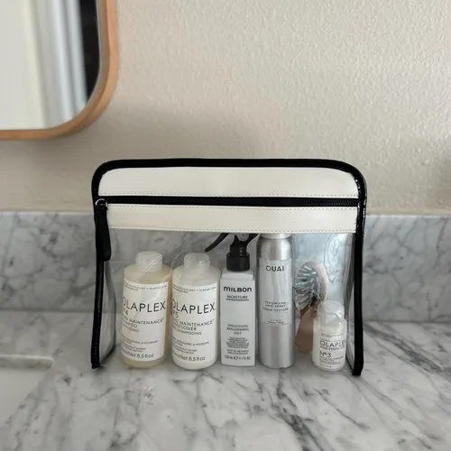 Miniatura 6 de ZOOX Clarity, neceser de lujo y estuche de chorro con ventana transparente, apto para viajes TSA (marfil, bolsa, grande)