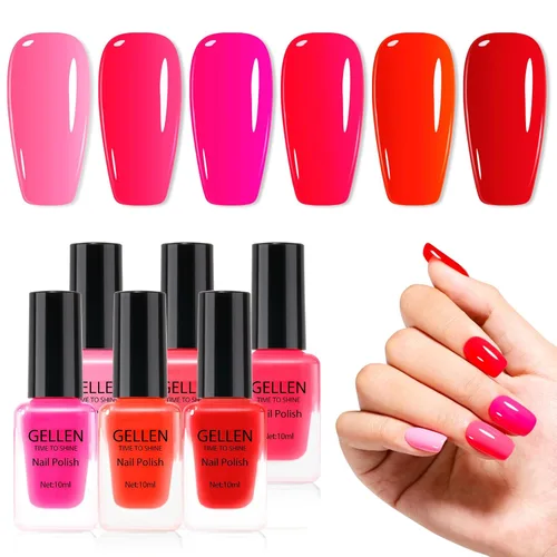 Miniatura 24 de GELLEN Juego de Esmalte de Uñas en 4 Colores Negro, Blanco, Gris & Base y Capa Superior, Esmalte de Uñas de Tendencia Otoño/Invierno Negro, Blanco