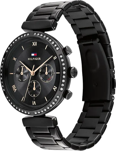Miniatura 2 de Tommy Hilfiger Reloj de pulsera multifunción de cuarzo para mujer de acero inoxidable y eslabones modelo 1782390 Negro Reloj de cuarzo