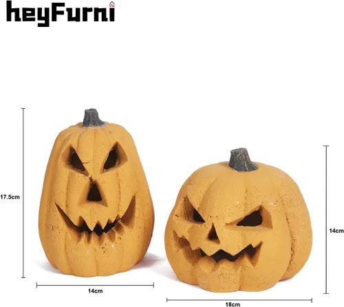 Miniatura 5 de heyfurni Tronco de calabaza de cerámica ignífugo para hoguera, fogata, chimenea, hoguera, decoración de Halloween, para fuegos de propano, gel