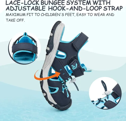 Miniatura 4 de RUNSIDE Sandalias deportivas para niños y niñas con punta cerrada para senderismo caminar zapatos de agua de verano para niños pequeñosniños grandes
