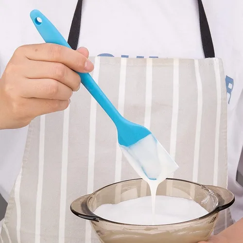 Miniatura 5 de Juego de 4 espátulas de silicona resistentes al calor para cocinar utensilios de cocina antiadherentes, raspadores de goma flexible para hornear
