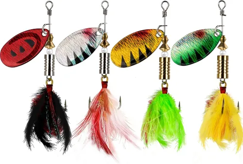 THKFISH Spinnerbait Spinners Spinnerbait señuelos de trucha Señuelos de pesca para lubina trucha Crappie Color B-1/5oz *4pcs