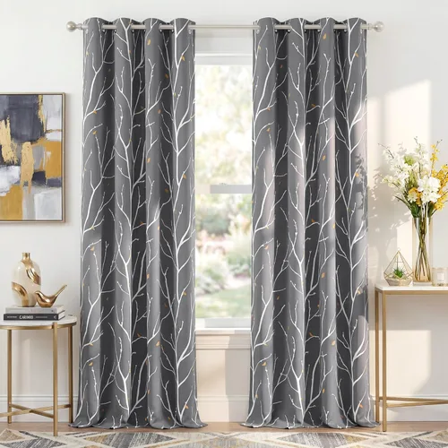 Miniatura 55 de NICETOWN Paneles de Cortinas Opacas para Dormitorio - Tratamiento de Ventanas con Aislamiento Térmico, Ojales Sólidos, Cortinas Opacas con Diseño