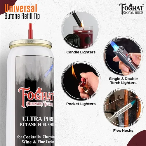 Miniatura 2 de Foghat - Recambio de combustible de butano culinario (paquete de 12 x 2.0 fl oz), recipiente de repuesto de butano para encendedor de antorchas, se