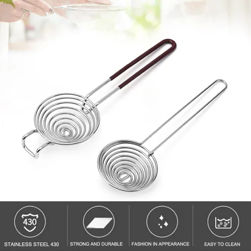 Miniatura 4 de Separador de huevos, separador blanco de yema de huevo de acero inoxidable, mango largo, filtro divisor de yema de huevos, accesorio de cocina