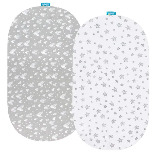 Miniatura 14 de Sábanas ajustadas de moisés compatibles con el moisés Fisher-Price Soothing Motions/Luminate y el moisés portátil Chicco LullaGo Anywhere, paquete
