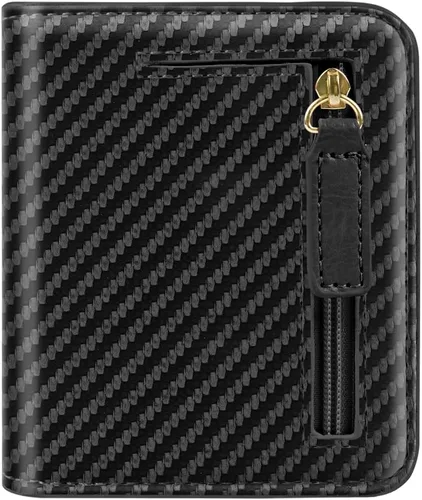 Miniatura 20 de Cartera pequeña con bloqueo RFID para mujer, con bolsillo plegable y compacto, lindo soporte para tarjetas de crédito, ranura para monedas, monedero