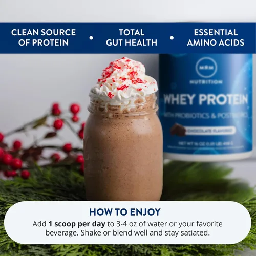 Miniatura 4 de MRM Nutrition Proteína de Suero - Sabor Chocolate, Proteína de Suero Aislada y Concentrada Microfiltrada, 16 Diferentes Cepas de Probióticos, BCAAs