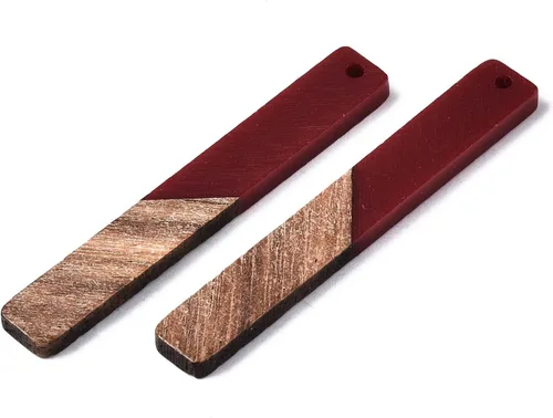 Miniatura 45 de Mega Pet Colgante de resina y madera de nogal para hacer joyas de bricolaje