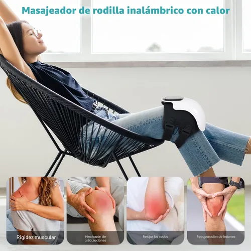 Miniatura 4 de Medcursor - Masajeador de rodilla, masajeador de rodilla calentado inalámbrico con 3 niveles de calentamiento, 3 modos de vibración, pantalla LED