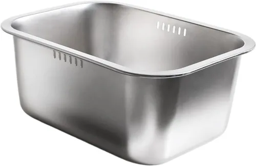 Miniatura 2 de Plato portátil del acero inoxidable 10L, tina multiusos del fregadero de la cocina y lavabo de lavado vegetal