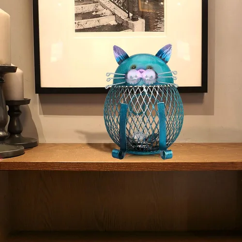 Miniatura 6 de Alcancía de metal para adultos, banco de dinero de animales con tapa inferior, regalos creativos y prácticos para gatos amantes de los gatos