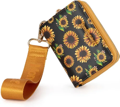 Cartera de pulsera pequeña Montana West para mujer con forro de bloqueo RFID, ligera y fácil de llevar, Un negro, Pequeña