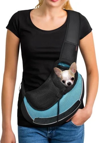 Miniatura 14 de YUDODO Transportador de mascotas para perros y gatos pequeños - Transportador de cachorros manos libres con gancho de seguridad, bolsillo grande