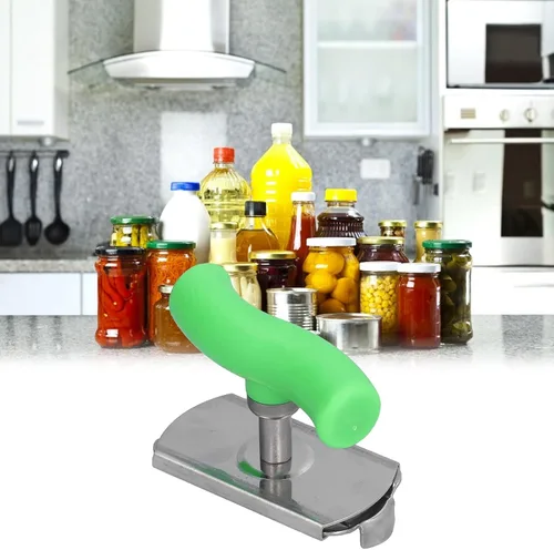 Miniatura 3 de Abrelatas de acero inoxidable, abridor de botellas manual portátil, abridor de latas de alta resistencia con mango ergonómico para cocina, Verde