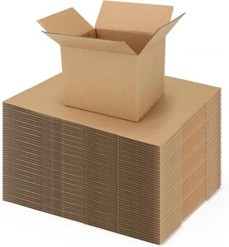 Miniatura 24 de Cajas de envío con embalaje de 8 x 6 x 4 pulgadas, cajas de cartón corrugado pequeñas de kraft para mudanzas, envíos por correo, 25 unidades 25