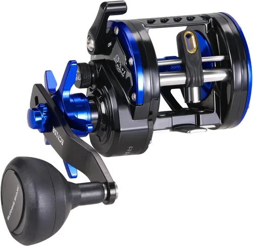 Miniatura 9 de Burning Shark Carrete de pesca de baitcasting, carrete redondo suave y potente, carrete de pesca para agua salada, carrete convencional para bagre