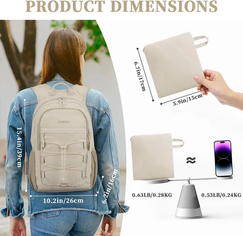Miniatura 8 de ZOMFELT Mochila de senderismo para mujeres y hombres, mochila plegable ligera de 15 litros para viajes, mochilas de viaje pequeñas resistentes al