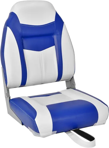 Miniatura 15 de GYMAX Asiento plegable para barco, paquete de 2 asientos con respaldo bajo para capitán de pesca, con acolchado de esponja gruesa, bisagras
