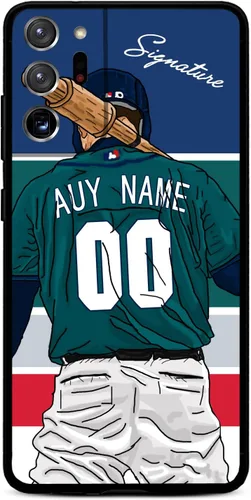 Miniatura 7 de Funda de béisbol personalizada con nombre y número para Samsung Galaxy Note 20/20 Ultra 10 Pro Note 9 8, silicona líquida con protección de cámara
