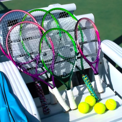 Miniatura 7 de Raqueta de tenis para niños de 19 pulgadas, 23 pulgadas, 25 pulgadas, raqueta de tenis para jóvenes/jóvenes, con bolsa de transporte, overgrips y 25