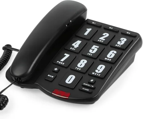 Miniatura 9 de Teléfonos fijos para personas mayores, teléfono simple con botón grande para personas mayores con cable teléfono fijo para personas con discapacidad