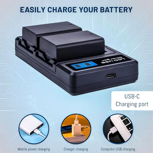 Miniatura 4 de Paquete de 2 baterías EN-EL25/EN-EL25A con cargador de batería dual USB-C LCD compatible con cámaras Nikon Z30 Z50 ZFC, cargador MH-32