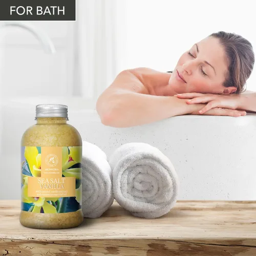 Miniatura 3 de Sal marina de vainilla de 21.16 onzas – con aceites esenciales de vainilla y canela – Sales marinas de baño naturales – Lo mejor para el baño – Buen